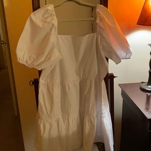 H&M Square Neck Puff Sleeve Dress